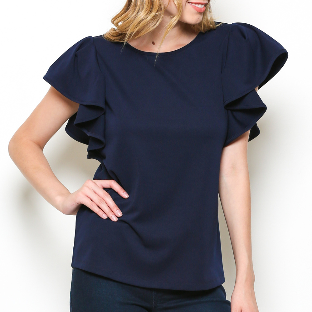 Puff ruffled top